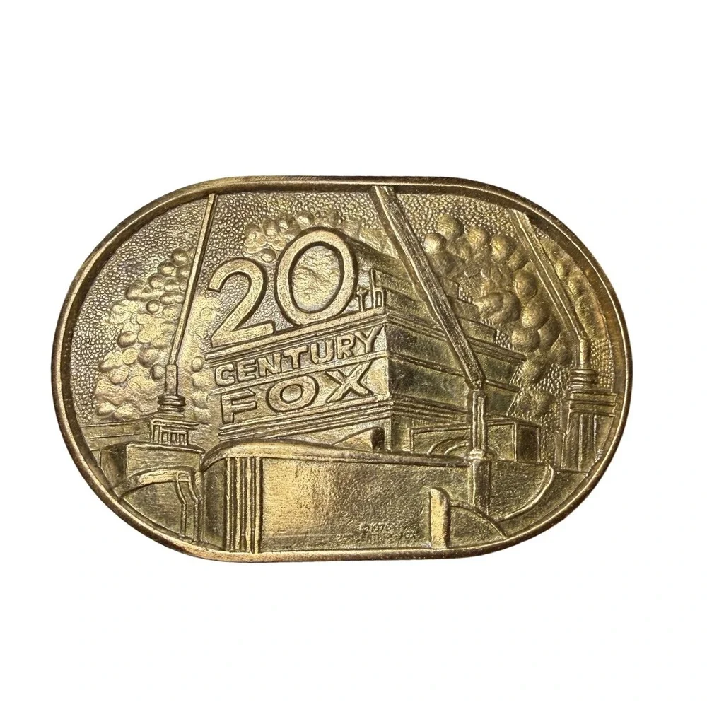 20th Century Fox 1976 Vintage Solid Brass Belt Buckle BTS‎ Made in USA 1978